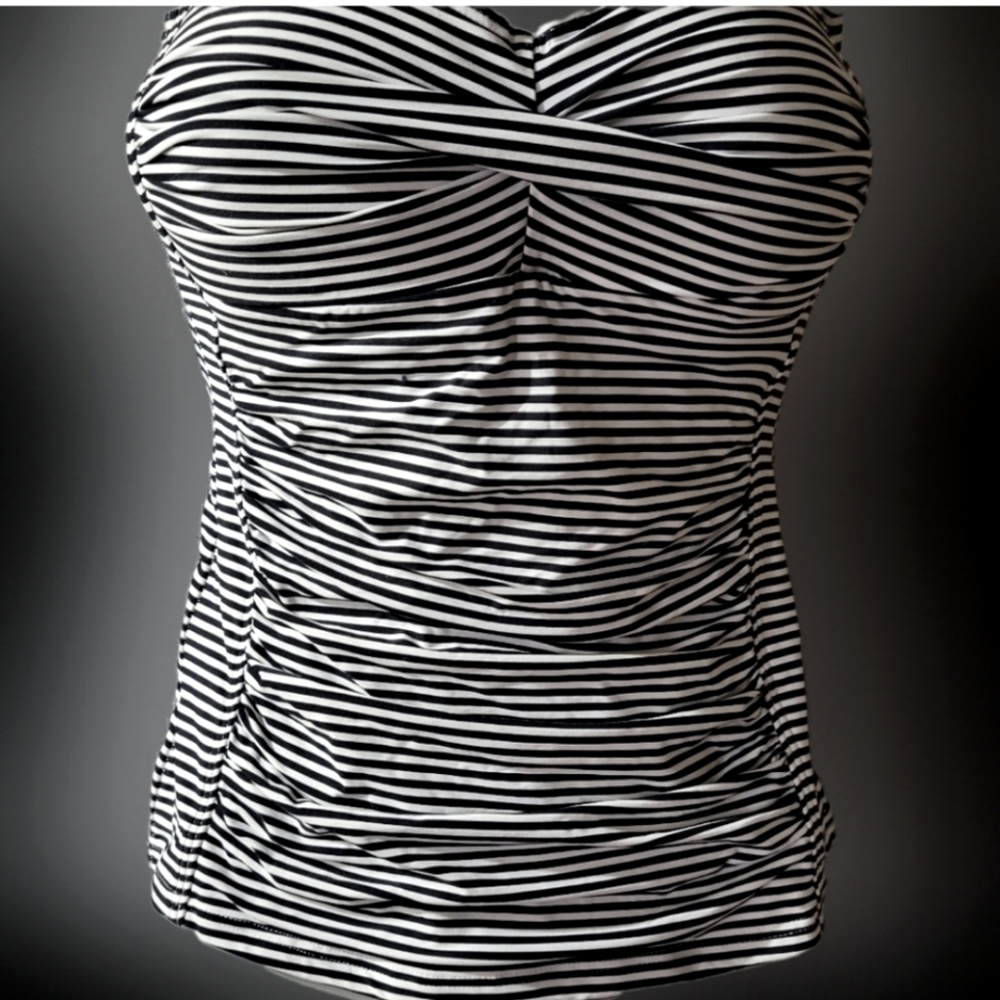 SUNFLAIR - Black and white striped tankini C 44 SUNF28069 and bottoms